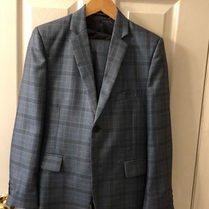 Boys Blue Plaid Suit